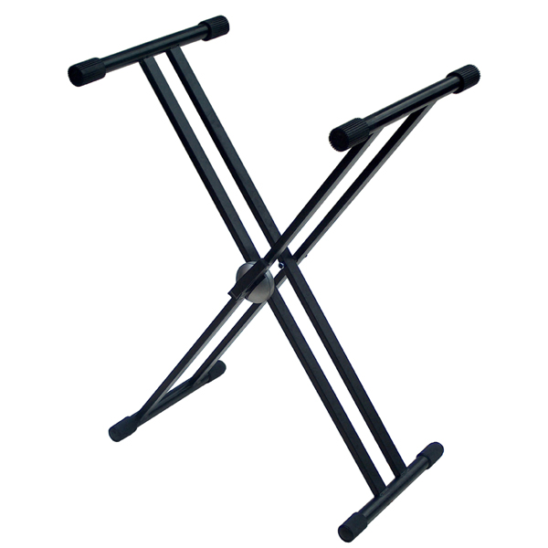 SUPPORTO PER TASTIERA A DOPPIO TUBOLARE NERO LK-514B